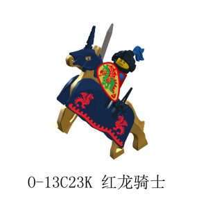 Medieval Sword and Shield Knight With War Horse AX9851-O Minifigures