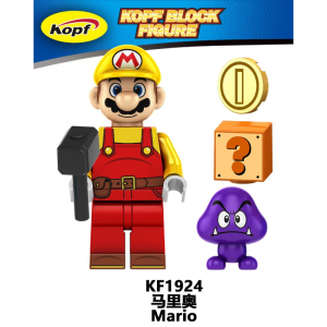 Cartoon Super Mario Builder Mario KF1924 Minifigures