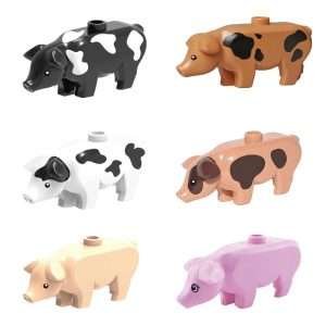 Animal Series Big Pig 6pcs PGA02 Minifigures Set