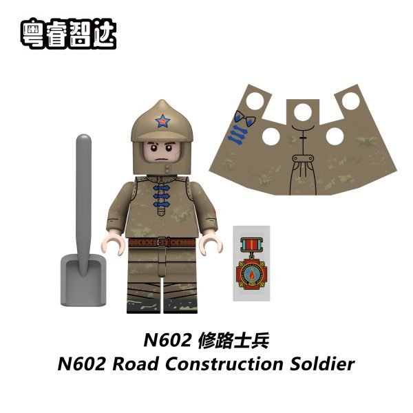 Army Military Road Construction Soldier N602 Minifigures